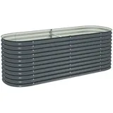 vidaXL Garten-Hochbeet verzinkter Stahl 240 x 80 x 81 cm Grau