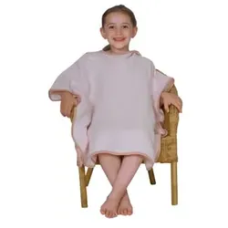 WÖRNER Musselin Uni lachsrosa-erika Bade-Poncho 60x75 cm, 86