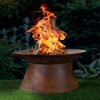 Haushalt International HI Feuerschale in Rostoptik Feuerstelle Gartenfeuer Feuerkorb Pflanzschale 50 cm