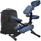 MASTER MASSAGE EQUIPMENT Massage Rio Profi Klappbar Mobil Massagestuhl Behandlungsstuhl aus Aluminium verstellbar leicht mit Transportkoffer 10114A König Blau