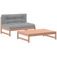 vidaXL 2-tlg Garten-Lounge-Set mit Kissen Massivholz Douglasie