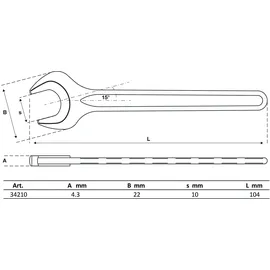 BGS Einmaulschlüssel DIN 894 SW 10 mm