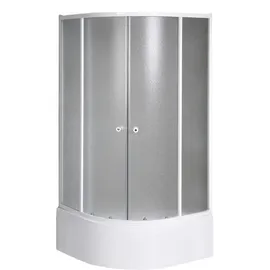 Aqualine Arlen Duschabtrennung Viertelkreis mit Türanschlag 80 x 150 cm Weiß/Brickglas Btr803