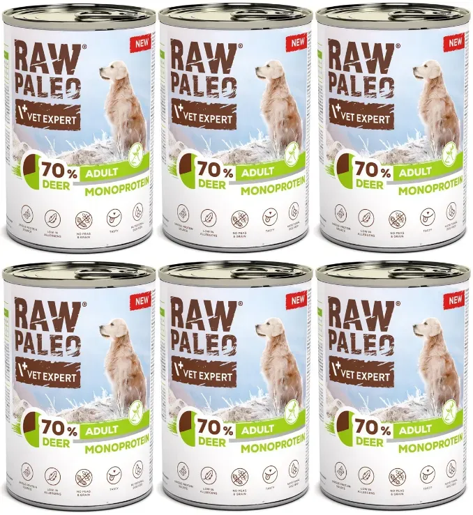 Vetexpert Raw Paleo Monoprotein Adult Deer 6x400g