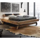 HASENA Oak Vintage Balkenbett Kopfteil Inca Kufen Stabil 140x200