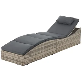 Juskys Faltbare Sonnenliege Lamia Grau Meliert