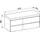 Laufen LANI Waschtischplatte wildeiche inklusive Unterschrank, ohne Ausschnitt, große Schublade rechts,1370x495x580mm, H4065811122661,