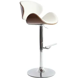 miliboo Design-Barhocker  Weiß und Holz  Nussbaum