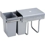 Wellhome WELL HOME MOBILIARIO & DECORACIÓN Recyclingbehälter für Küchenmöbel, 2x8l, untere Befestigung und manuelle Entnahme, herausnehmbare Eimer, mit Deckel