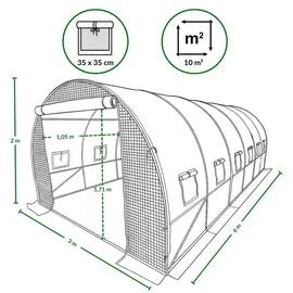 EDENIA Großer Garten Folientunnel VERNA 3 x 6 m