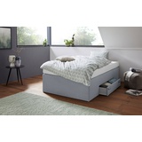 Westfalia Schlafkomfort Boxspringbett, grau , 55997529-0 Microfaser,