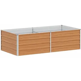 vidaXL Garten-Hochbeet verzinkter Stahl rechteckig 160 x 80 x 45 cm Hellbraun
