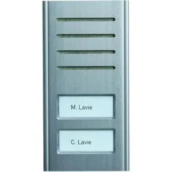 TCS ASX13002-0010 Audio Außenstation Serie ASX 2 Namenfeldtaster (zentriert), AP silber ASX130020010
