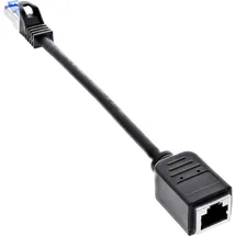 InLine Inline® Patchkabel Verlängerung, RJ45 Protektor, S/FTP (PiMf), Cat.6A, 0,2m