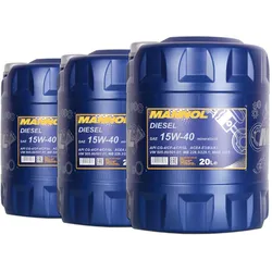 3x20 Liter Sae 15w40 Mannol Diesel Motoröl Passend Für Benzin & Dieselmotoren: