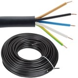 Erdleitung / Starkstromkabel 0,6/1kV NYY-J 5 x 2,5 mm2 - Farbe schwarz - Rolle je 50 m ** 1m/2,08 EUR