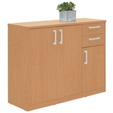 Xora Kommode, Buche, Holzwerkstoff, 3 Fächer, 2 Schubladen, 106x84x36 cm, Wohnzimmer, Kommoden & Sideboards, Kommoden