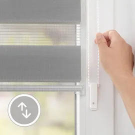 Lichtblick Duo Rollo / Doppelrollo Klemmfix 80 x 150 cm grau