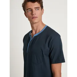 CALIDA Relax Essentials Herren-Nachthemd Herren, Nachthemd blau Jersey-Baumwolle unifarben, blau, NOS