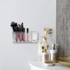 Relaxdays Kosmetik Organizer Badorganizer Transparent/Gold