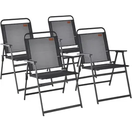 Costway Gartenstuhl 46 x 40 x 84 cm schwarz 4 St.