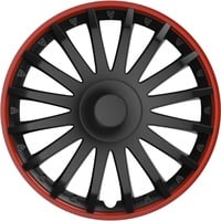 CARTREND Radzierblenden-Set Almeria in sportlicher Alufelgen-Optik schwarz/rot, 4-teilig, 38,10cm (15 Zoll), 4-teilig, 4er Set