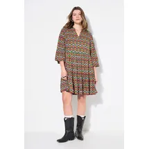 Studio Untold Jerseykleid Shirtkleid Alloverprint Braun 54/56