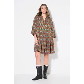 Studio Untold Jerseykleid Shirtkleid Alloverprint Braun 54/56