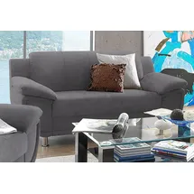 TRENDMANUFAKTUR Couch Kunstleder 2-Sitzer Grau