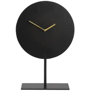 Dirk Davids Leuchten GmbH Standuhr Rund Matt Schwarz Ziffer Gold Höhe 45cm