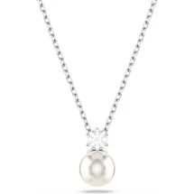 Swarovski Matrix Anhänger Kristallperle Rundschliff Weiß Kristall Silber