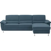 CALIZZA INTERIORS Ecksofa »Onyx L-Form«, Recamiere links oder rechts, wahlweise mit Bettfunktion, Breite 270 cm blau