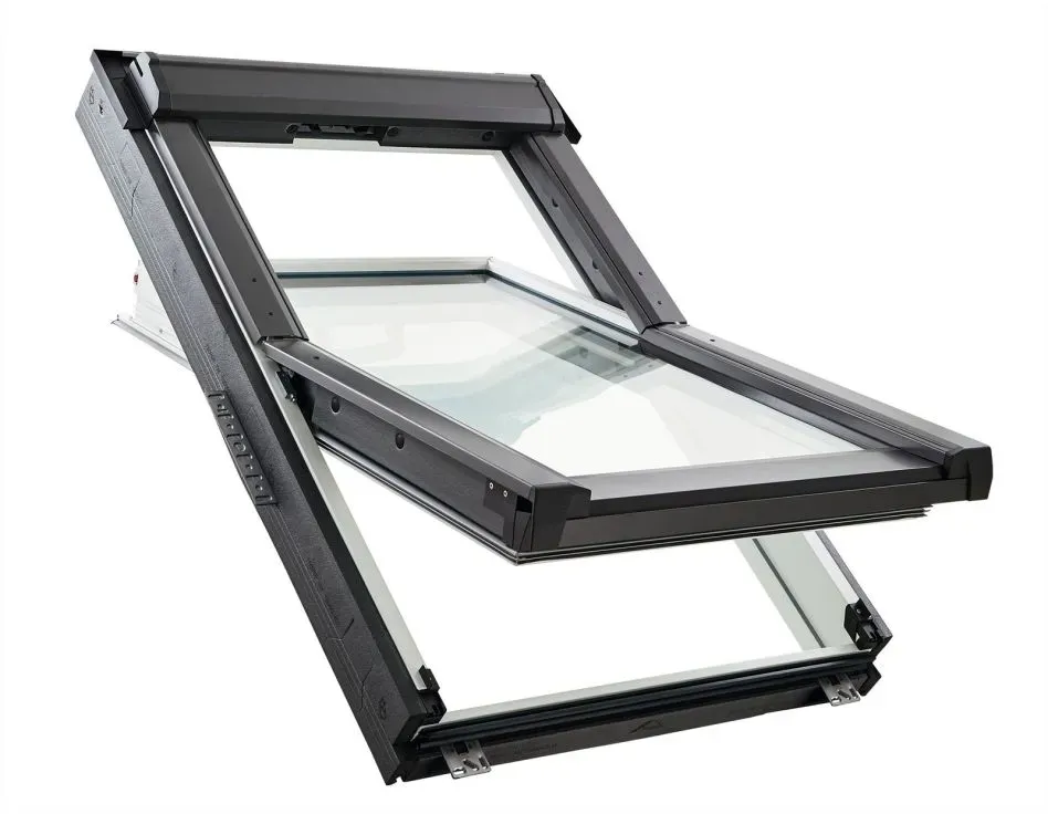 Roto Schwingfenster Dachfenster RotoQ Q42C / Q43C K2AV1 Austausch Comfort Verglasung Kunststoff Manuell, 2-fach Verglasung, 55x84 cm  (021)