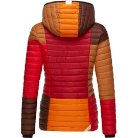 Navahoo Damen, Übergangsjacke Colorblocking leichte Steppjacke mit Kapuze Multikulti Multicolour Autumn Leaves Gr. S - S