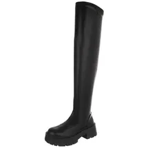 wvonif Plateaustiefel Damen Schwarz 39
