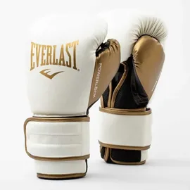 EVERLAST Powerlock2 Boxing Gloves White/Gold 12oz - Enhanced Performance and Style. Ideal Training Gloves for Boxing