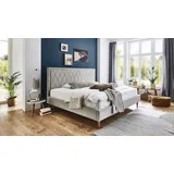 ATLANTIC home collection Polsterbett »Paulin«, mit gestepptem Kopfteil beige