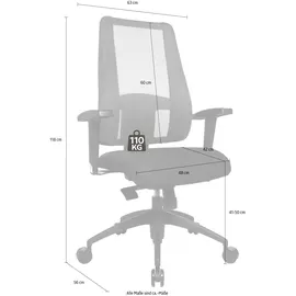 TOPSTAR Lady Sitness Deluxe mit Armlehnen schwarz/blau/schwarz