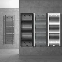 ECD Germany Badheizkörper 400 x 800 mm 240 W grau Mittelanschluss