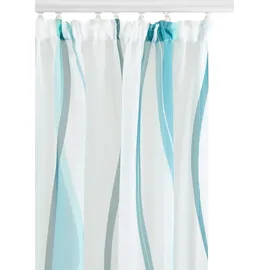OTTO home Gardine OTTO HOME "Dimona" Gr. 4, weiß (weiß, petrol), B:140cm H:245cm, Voile, Polyester, Gardinen, Gardine, 2er-Set, Bestseller, Polyester, Wellen