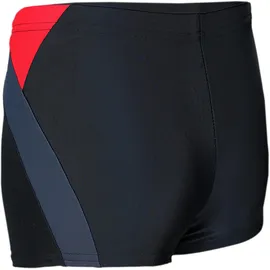 Aquarti Badehose Gestreift mit Motiven Rot/Schwarz 140