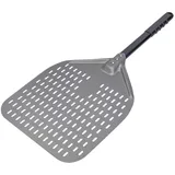 Karboby Perforierte Pizzaschaufel Aus Hart Eloxiertes Aluminium, 30cm/ 12 Zoll Rechteckiger Pizzaschieber, Professionelle Pizzaschaufel Brotschaufel für Pizzaofen