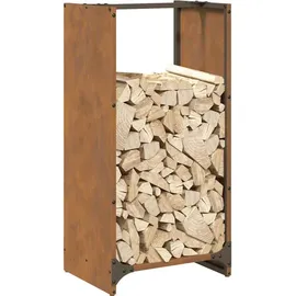 vidaXL Kaminholzregal Wetterfester Stahl 40 x 30 x 80 cm Silberfarben