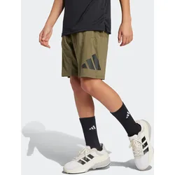 Shorts ADIDAS SPORTSWEAR "J BL KN SH 210", Kinder, Gr. 152, N-Gr, grün (olive strata, schwarz), Obermaterial: 100% Baumwolle, sportlich, Hosen