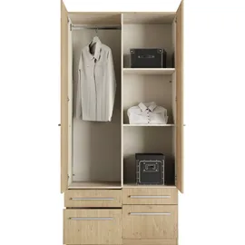 Priess Wäscheschrank Barcelona 94 x 193 x 54 cm Beige/Braun
