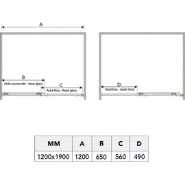 Kiamami Valentina Duschkabine mit Tür 70 x 120 cm Transparent 6 mm
