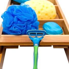 Relaxdays Badewannenablage ausziehbar Holz Braun