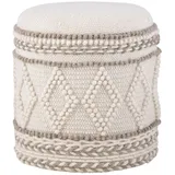 Möbel Boss Hocker Textil rund 40 x 45 x 40 cm Beige