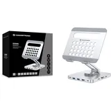 Conceptronic Tablet-Ständer mit 8-in-1-Dockingstation Silber