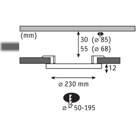 Paulmann VariFit IP44 20W 3 Step dim to warm 230mm Weiß